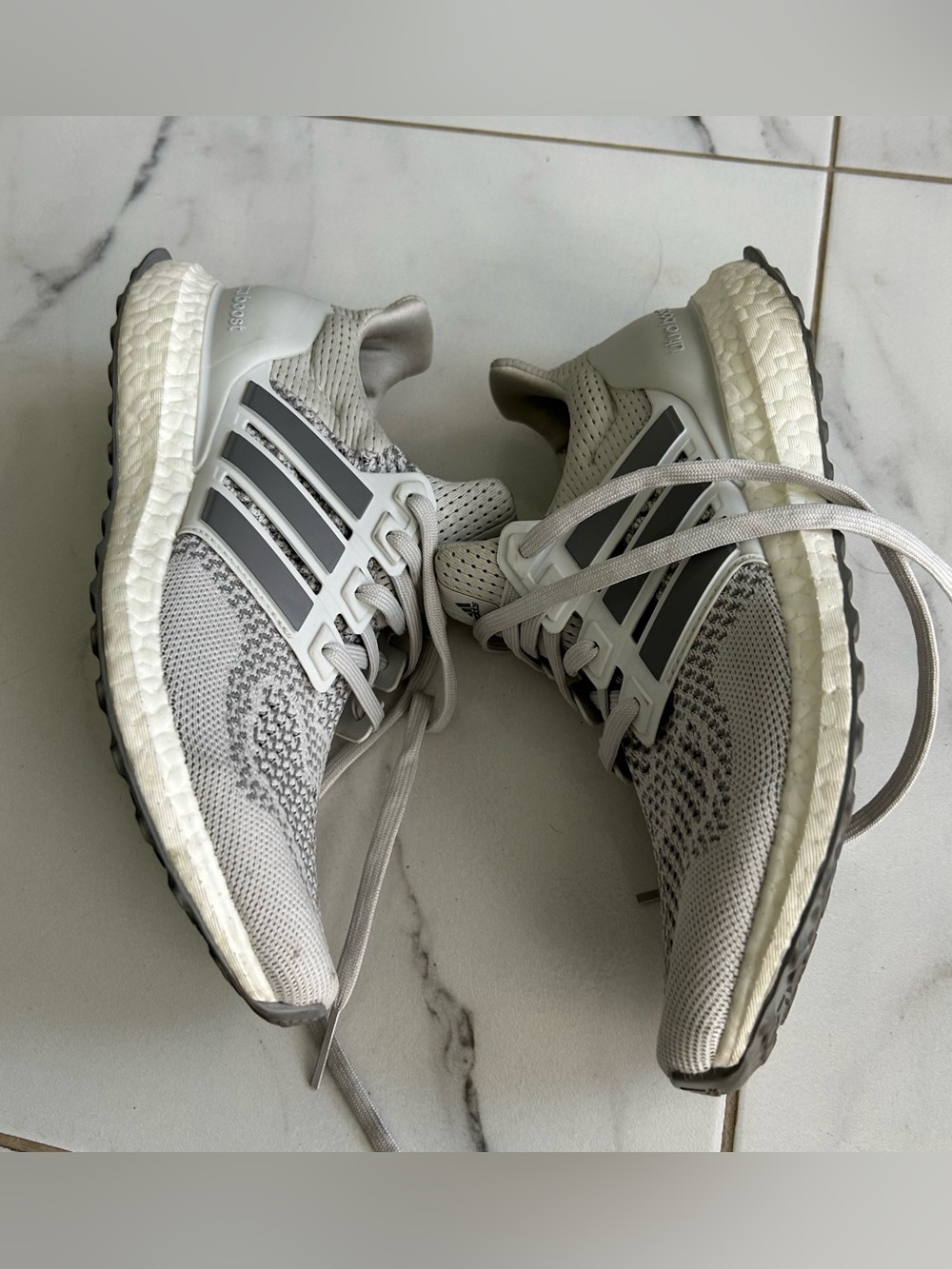 Adidas Running Active Ultraboost 1.0 Shoes Silver White Sneakers Women’s 8
